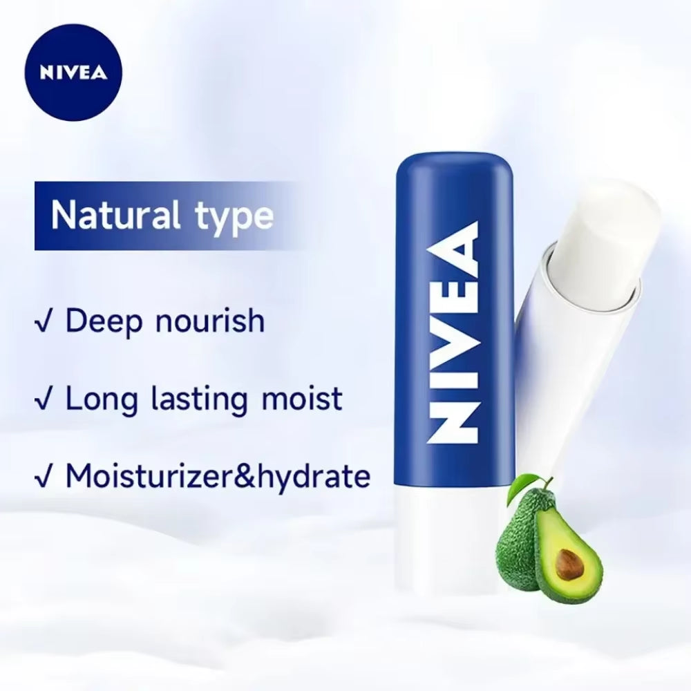 Nivea Moisturizing Lipstick Natural Lip Care Oil for Lips Rose Cherry Strawberry 4.8G Moisturizing for Women Men Lip Skin Care